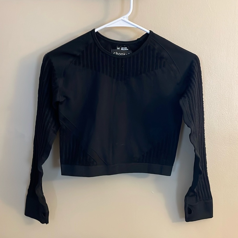 Chooka black workout crop top